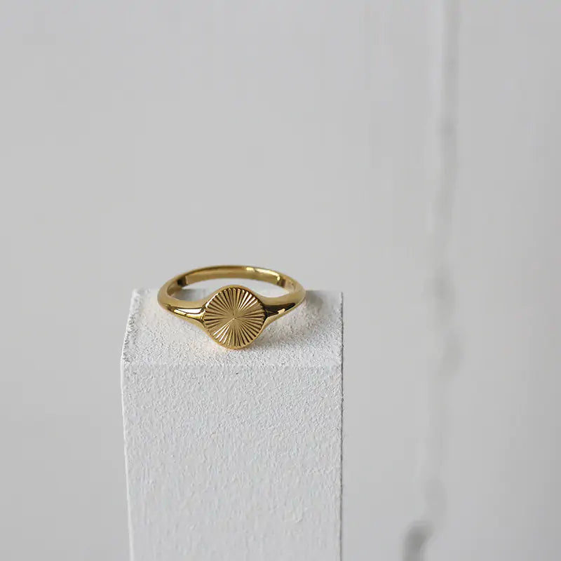 Gold Plated Circle Index Ring