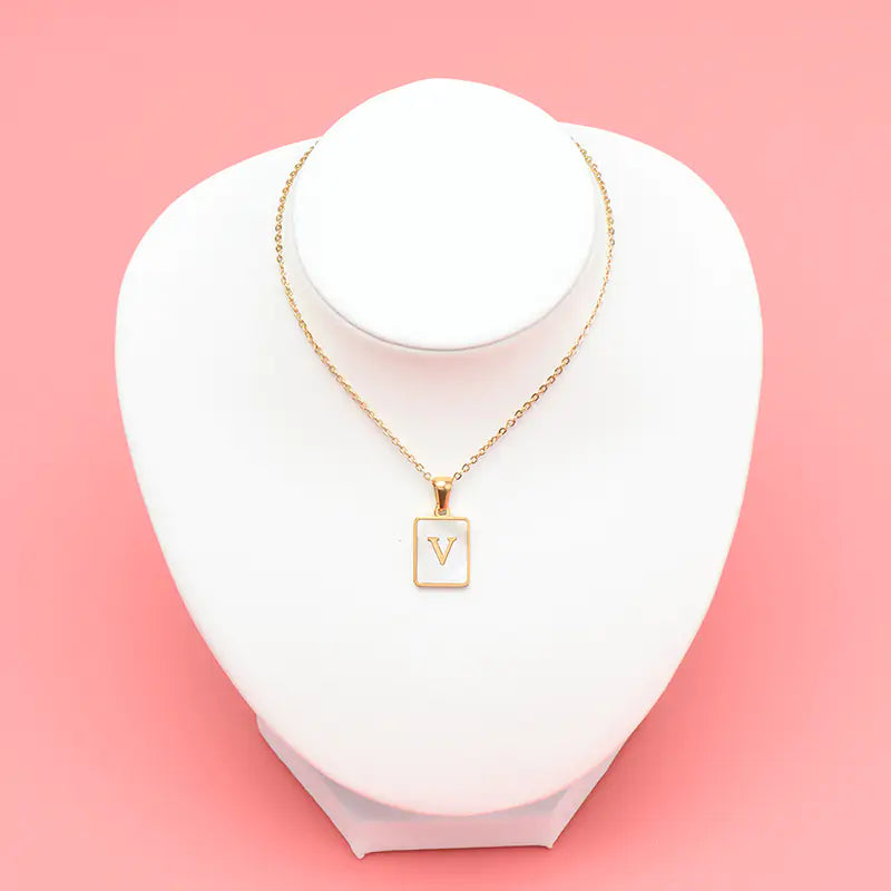 Initial A-Z Letter Pendant Necklace 18K Gold plated Chain 19 inch Personalized Gift for Men Women Girls