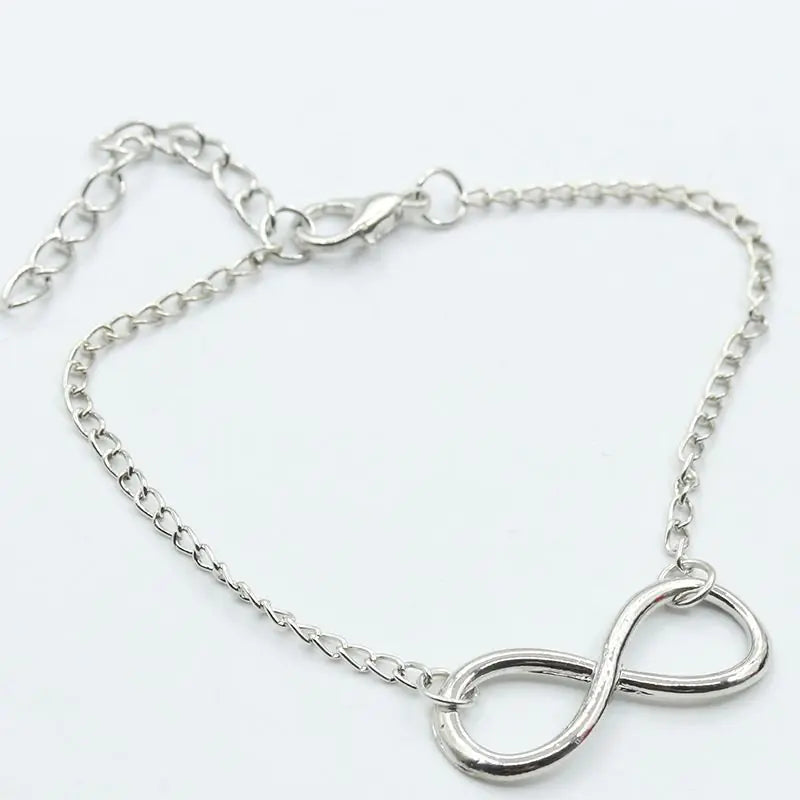 Infinity Symbol 8 Silver Men's Bracelet