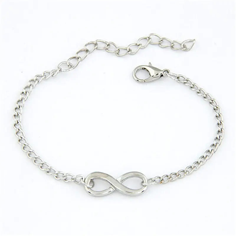 Infinity Symbol 8 Silver Men's Bracelet