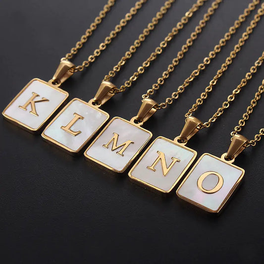 Initial A-Z Letter Pendant Necklace 18K Gold plated Chain 19 inch Personalized Gift for Men Women Girls