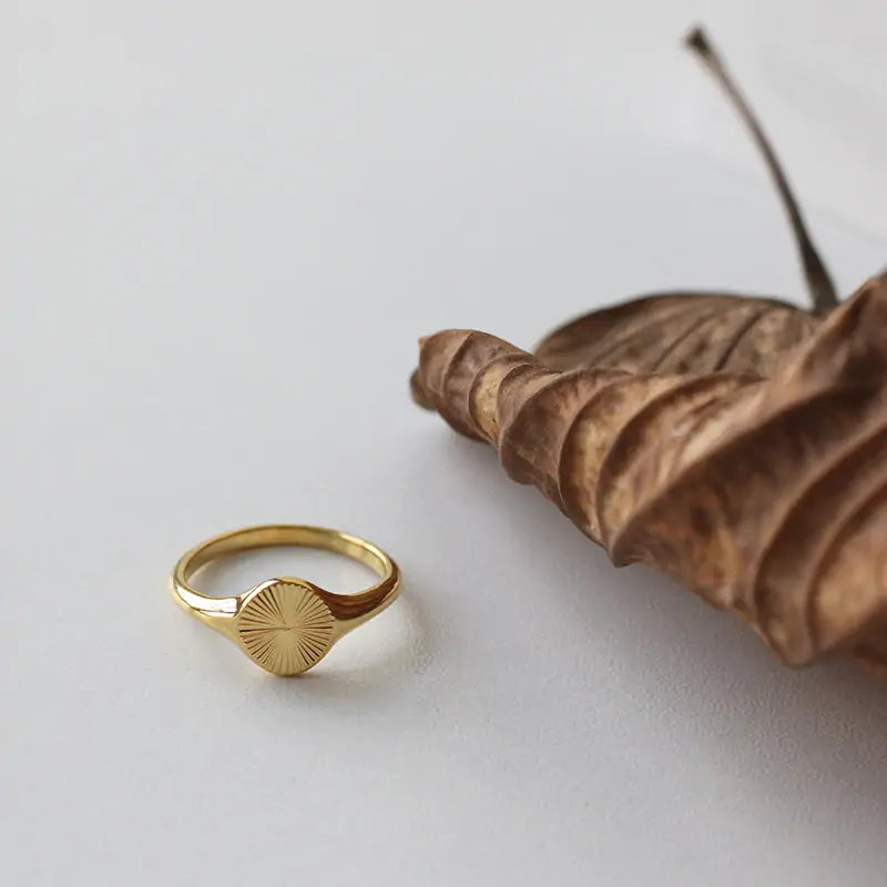 Gold Plated Circle Index Ring