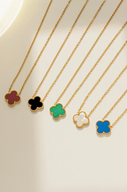 Lucky Clover Necklace for Women Charm Black Clover Pink Blue White Clover Pendant Jewelry Gifts for Mom