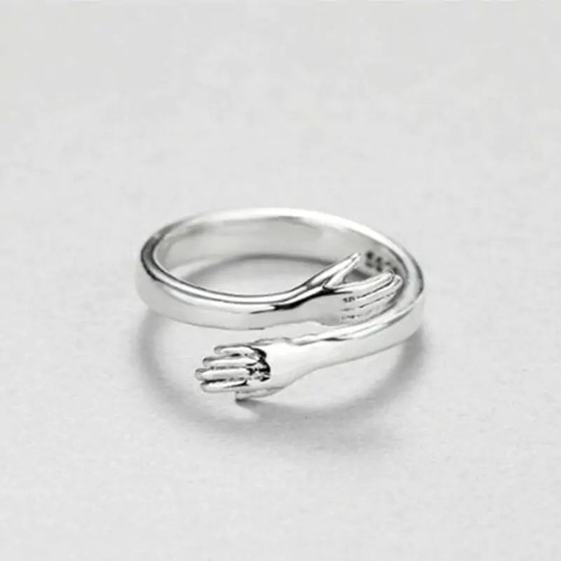 Silver Love Hug Ring for Men Women