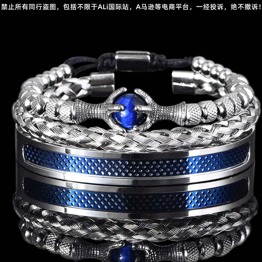 Tigereye Handmade Rope Bangle Men's Bracelet