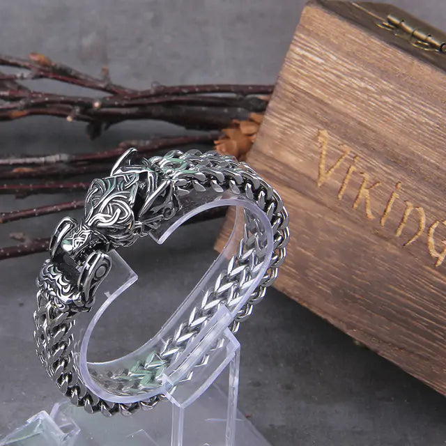 Viking Brave Dragon Men's Bracelet