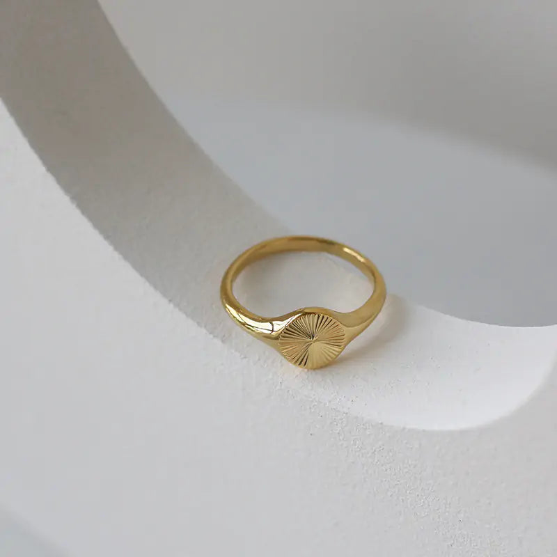 Gold Plated Circle Index Ring