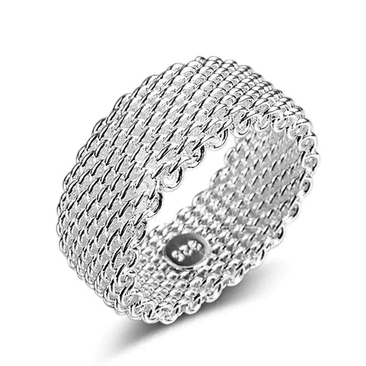 Geometric Weaving Design Ring for Her