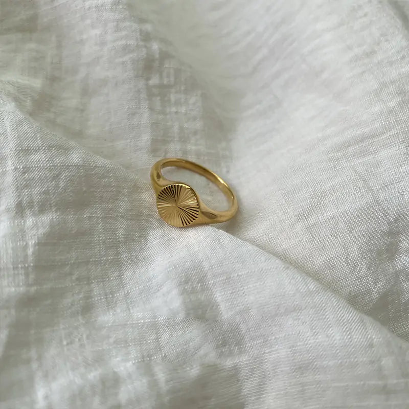 Gold Plated Circle Index Ring